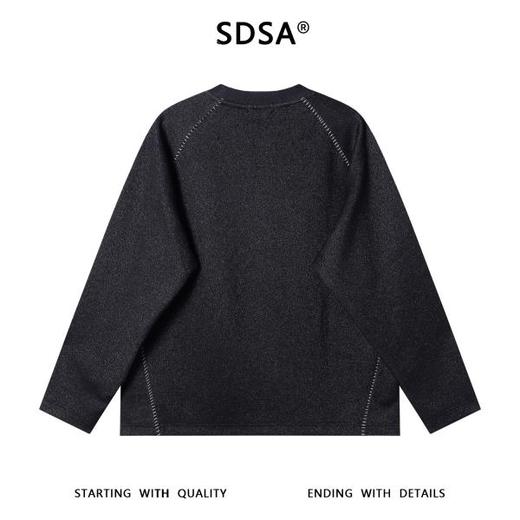 W53263SDSA男士秋冬新款痞帅男装潮牌洒金缝线圆领套头卫衣简约百搭上衣 商品图5