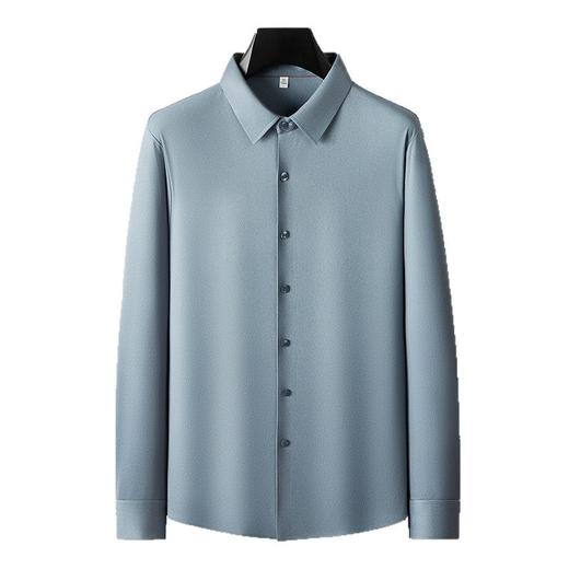 【绵羊毛】【DKP】大依优型大码男装绵羊毛无痕衬衫新款男士加肥加大码商务休闲方领长袖衬衫男衬衣 商品图4