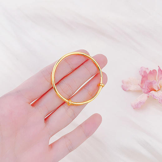 【限时克减128元】足金999.9 #儿童/宝宝 实心(面宽约1.9-2.3mm)光圈单只推拉BB镯宝宝镯童镯(TZ00010-02)预售产品下单后不退款不退货不换货不补差价 商品图3