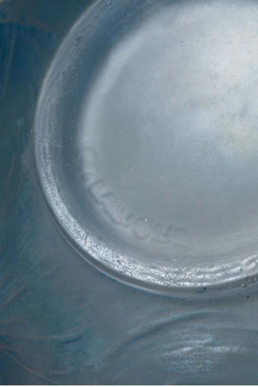 独角鹿西洋古董法国顶级水晶工坊莱俪LALIQUE设计出品「Formose 锦鲤」主题蓝色欧泊水晶花瓶古董摆件 商品图4