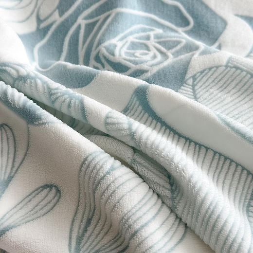 自然醒A类5D立体浮雕宽边牛奶绒四件套高档法兰珊瑚绒床单被套秋冬季轻奢床品QJ 商品图13