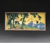 独角鹿西洋古董18世纪日本江户时期出品狩野派风格「竹岸群鹤」主题金地纸本设色六曲古董屏风 商品缩略图0