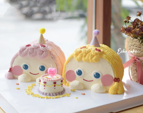 微加高胞胎娃娃头立体卡通蛋糕-低糖处理无添加