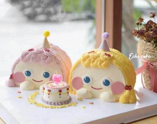 微加高胞胎娃娃头立体卡通蛋糕-低糖处理无添加 商品图0