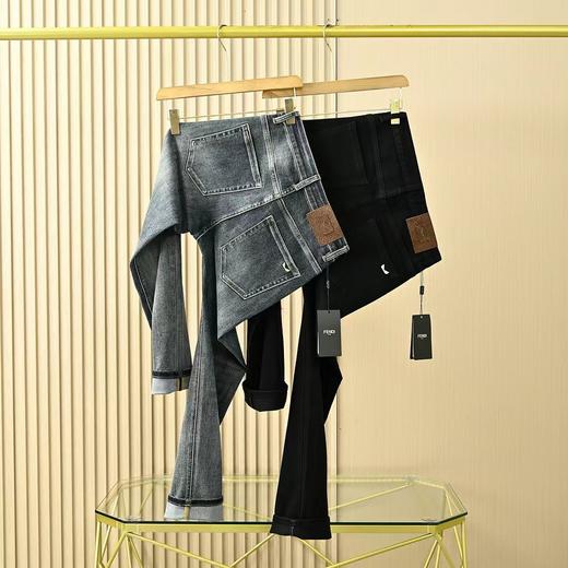 FENDI芬迪2025春秋男士水洗小直筒休闲牛仔裤！ 商品图6