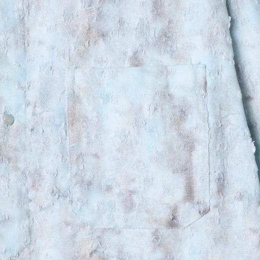 83037SDSA男士秋冬新款痞帅男装潮牌扎染磨破翻领长袖衬衫高街百搭衬衣 商品图3