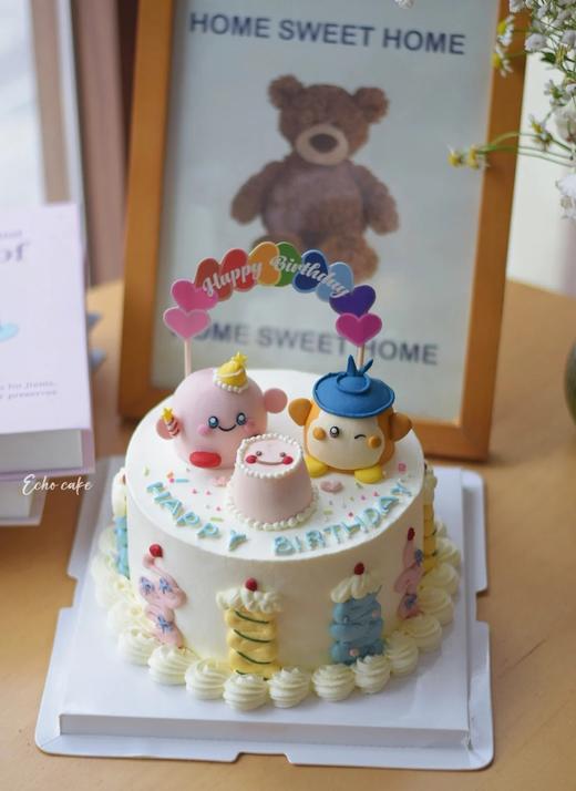 卡比与鲁迪/星之卡比卡通手绘蛋糕-低糖处理无添加 商品图0