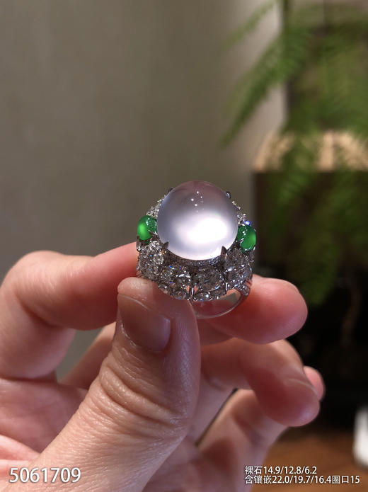 玻璃种粉紫罗兰蛋面戒指【5061709】具体价格微信咨询 商品图1