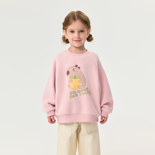 【科技发热】马克珍妮女童双面奥利绒软卫衣2025年秋冬新款551619 商品图1