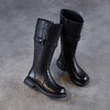 ZM 258661复古厚底骑士靴显瘦圆头皮带扣粗跟长筒靴 商品缩略图3