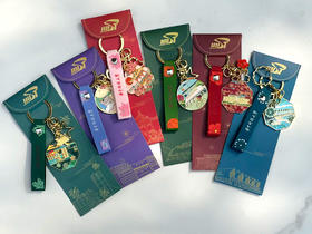 校景含软胶挂绳金属钥匙扣