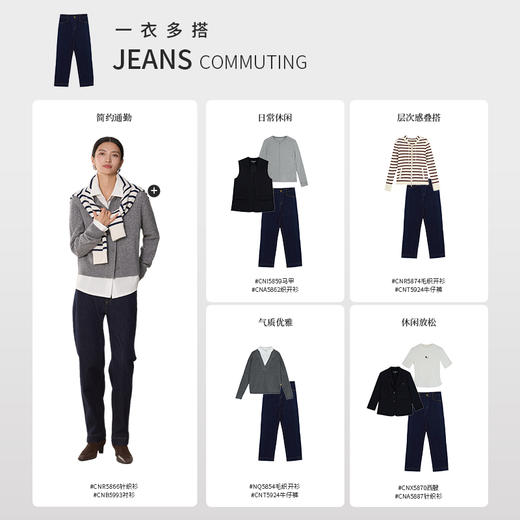 【商场同款】CNT5924 “ 藏肉小直筒裤 ” 原色牛仔 复古有质感 裤长适配任何日常搭配 牛仔小直筒裤 商品图7