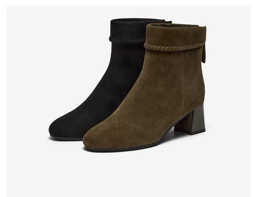 【云粉节】 【拔佳】BF楼Bata时装靴女2025冬款粗跟百搭羊皮软底短筒靴ALV58DD5    吊牌价1359 活动价939 商品图3