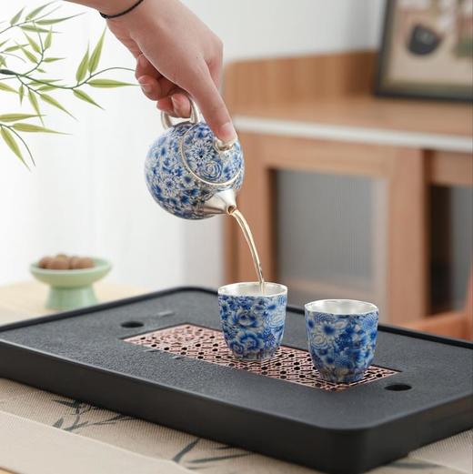 拾物观心·掐丝满花鎏银茶器，极具东方雅韵，内里素雅如月，爱茶人的心头好 商品图7