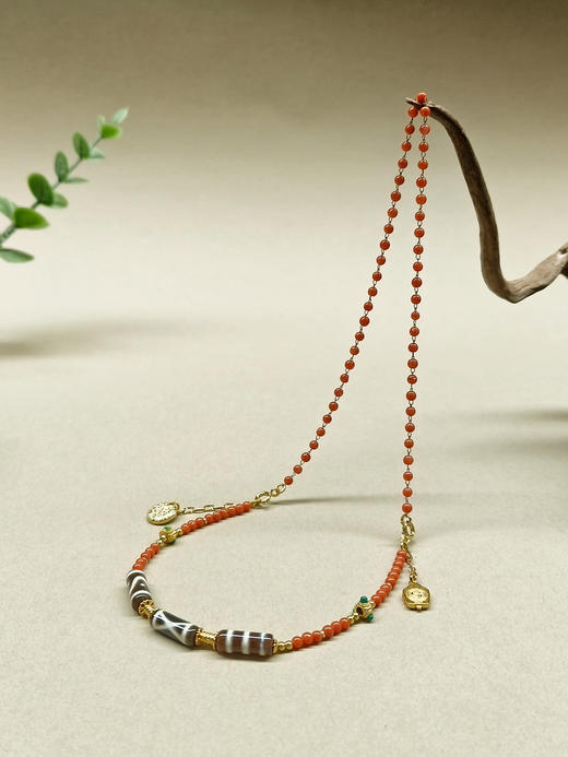 南红迷你天珠三用项链 商品图3