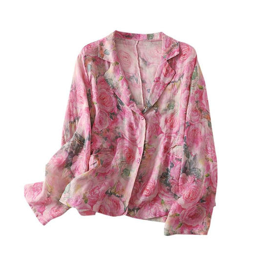 GYH 1292休闲时尚气质宽松复古花西装外套 商品图4