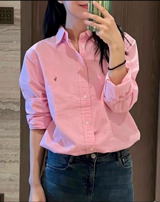 215-6 渠道货25新色 小马刺绣 男友风棉质牛津纺 情侣款衬衫 胖瓜和老朱 都穿M 商品图0