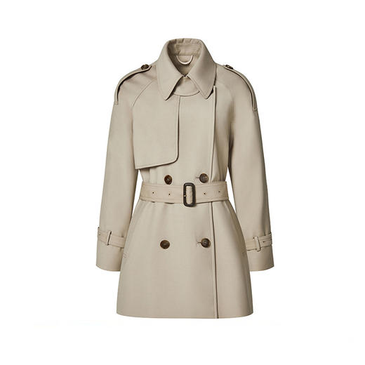 「高jz」全新升级【铂金会员367/天猫489/差价122】(74825)洛诗琳气质中长款风衣2025秋季新款韩版双排扣显瘦风衣外套 商品图4