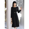 剩S 米思阳2026春季新款气质极简风优雅连衣裙轻礼服赫本风小黑裙女4336 商品缩略图1