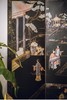 【已售】独角鹿西洋古董20世纪中国出品「庭院仕女」主题黑漆描金装饰寿山石镶嵌双面六曲隔断装饰屏风 商品缩略图5
