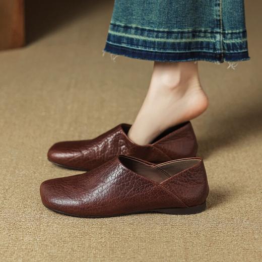 【预售5天】秋冬新款复古头层牛皮两穿软底舒适单鞋女SSS&S9814 商品图1