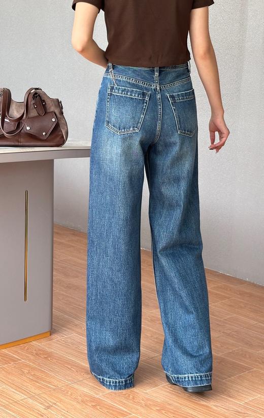 N50505#气质大长腿直筒牛仔裤 商品图1