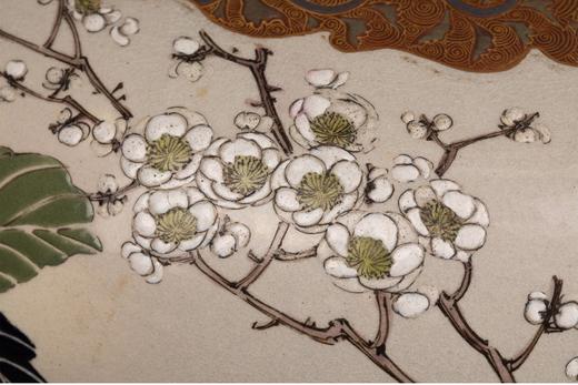 独角鹿西洋古董1900年代日本明治时期出品岛津家丸十字家徽款祥瑞花叶纹描金彩绘萨摩烧花瓶 商品图5