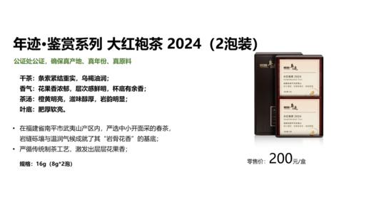 年迹 鉴赏系列大红袍茶2024（2泡装） 商品图4