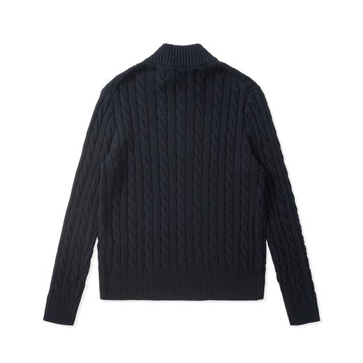 中性款绞花拉链针织毛衣 商品图1