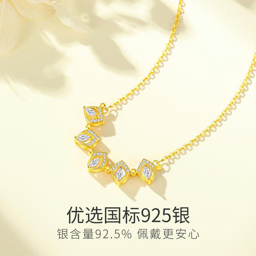 Winy S925银金色光辉花影项链送女友闺蜜节日生日礼物 商品图3