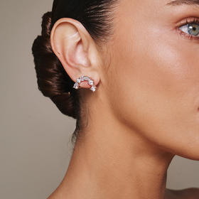 北京仓｜Lili Claspe-Mavis-银色 半圆 锆石 耳钉［美国设计师］