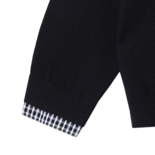 M053SDSA男士秋冬新款痞帅男装潮牌拼接假两件纽扣开衫针织衫百搭毛衣 商品图4