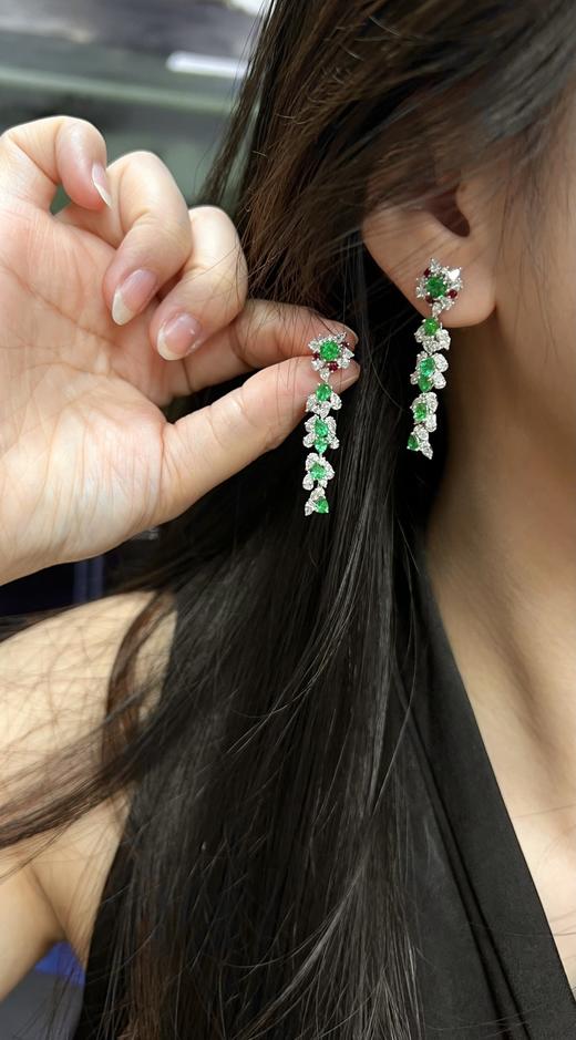 1.95ct刻面祖母绿耳坠 商品图4