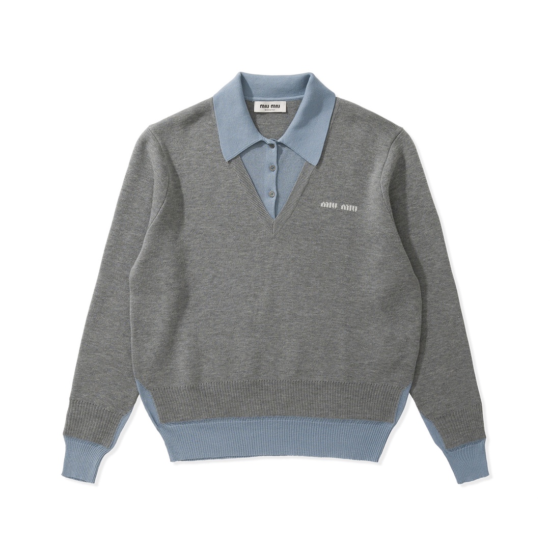 中性款羊毛假两件针织毛衣017