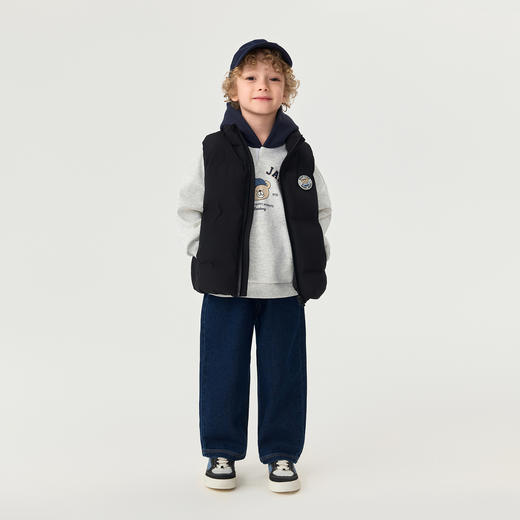 【无氟防泼水】马克珍妮男童无缝保暖羽绒小马甲2025年秋冬新款551678 商品图3