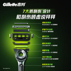 吉列极光刀1刀架4刀头 差旅便携 5层刀片 手动 剃刮胡须刀 去油款男士礼物 京东自营旗舰非吉利 防刮伤免须泡
