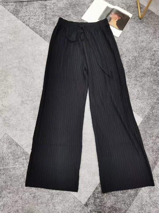 RM725#纯色抗条针织阔腿裤 商品图0