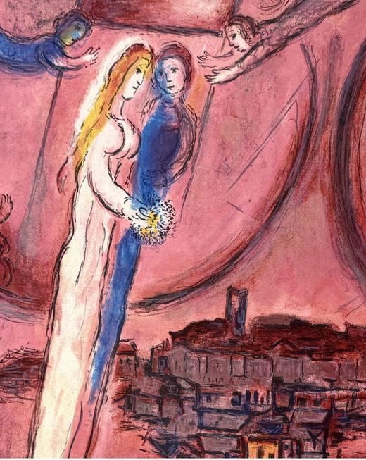 独角鹿西洋古董法国现代艺术大师夏加尔与石版画印刷师Charles Sorlier合作出品限量彩色石古董版画 商品图2