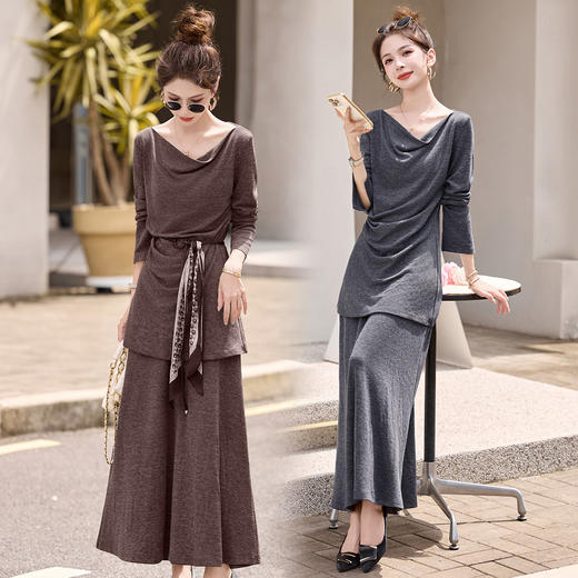 HR SNX3187气质减龄凸显女人味腰部显瘦两件套裙 商品图0