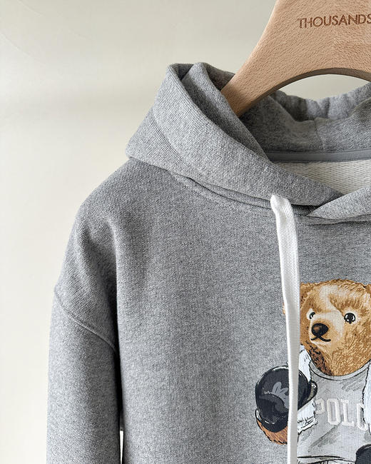 单品包邮现货 THS-限时 RL马球家 女士运动小熊印花刺绣连帽卫衣 BI505 商品图5