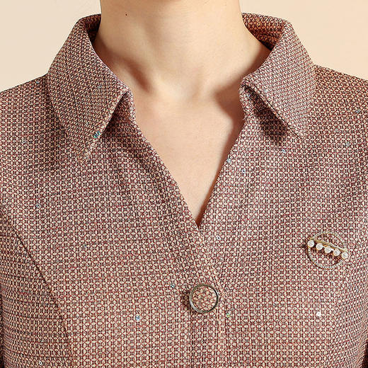 QYMYIYI-ASX2532-Y2025年春秋季新款时尚连衣裙女妈妈装高腰中长款A字裙 商品图3