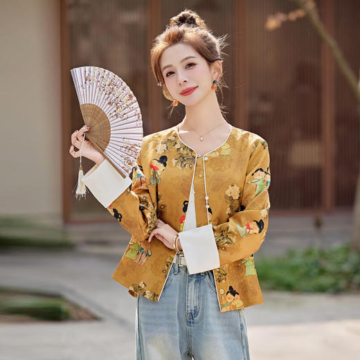 新中式国风复古提花外套2025秋季新款设计感小众百搭显瘦上衣潮SYY2712 商品图1
