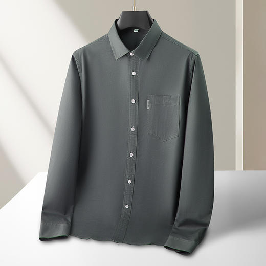 【莱赛尔】【DKP】大依优型大码长袖衬衫男士翻领莱赛尔棉秋季新款商务休闲简约加肥加大码方领工装长袖衬衫男300斤 商品图2