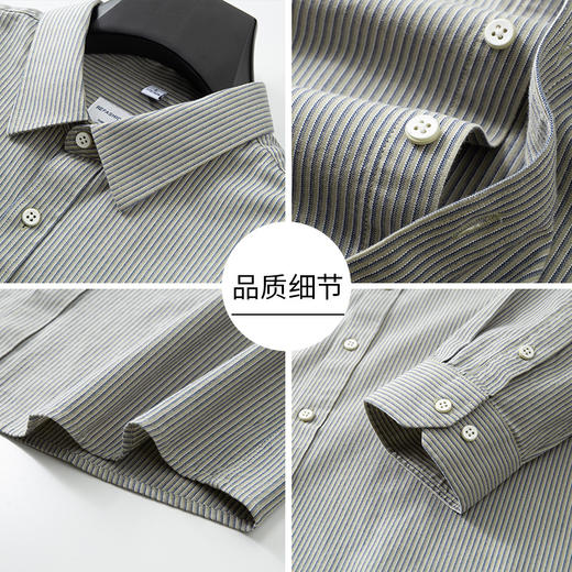 【100%棉】【DKP】大依优型大码男士条纹衬衫翻领长袖纯棉新款商务休闲加肥加大码时尚方领100%棉百搭300斤 商品图3