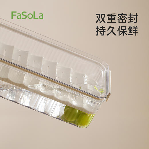 FaSoLa冰箱收纳盒厨房用密封透明冷冻蔬菜水果饺子大容量储物分层保鲜盒 商品图5