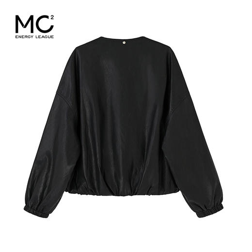 女装圆领下摆打褶宽松皮衣-5306J5232015 商品图4