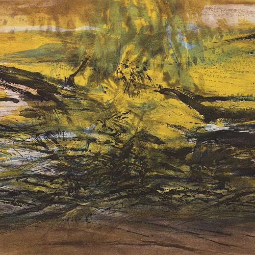 【已售】独角鹿西洋古董法国巴黎Lacourière & Frélaut出版赵无极亲签限量彩色凹版蚀刻版画 商品图3