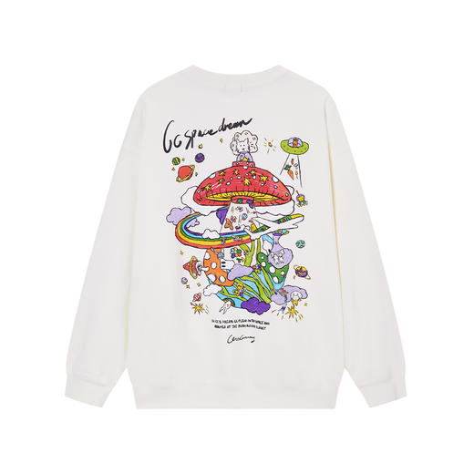 NPC潮牌CC系列重磅430G蘑菇飞碟绣花圆领卫衣男磨毛童趣CC48ST14 商品图2