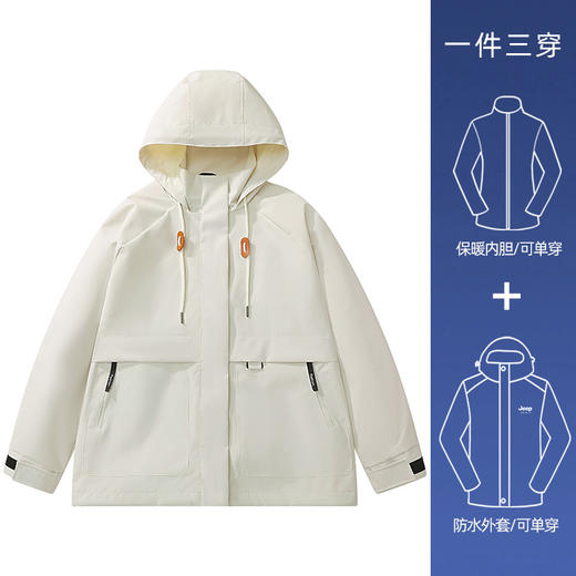 NASA黄亦玫同款冲锋衣套装 秋冬男女同款户外三合一户外登山穿搭户外出游 商品图12