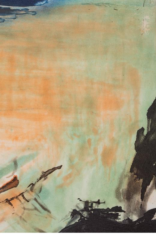 独角鹿西洋古董西班牙巴塞罗那Ediciones Polígrafa出版赵无极亲签限量彩色凹版蚀刻版画「无题：第302号」 商品图2